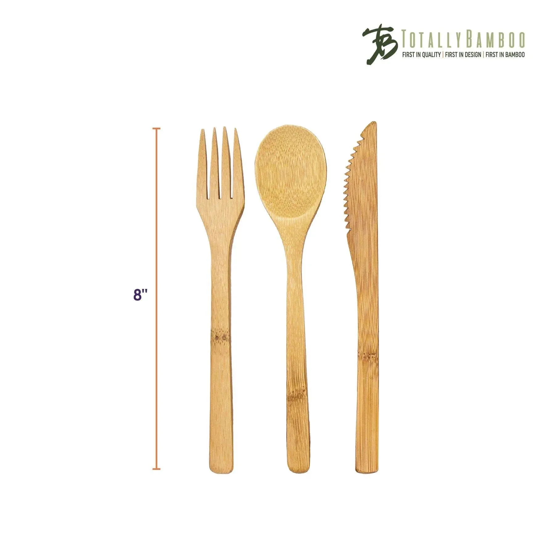 Totally Bamboo Reusable Flatware Set | Fork   Spoon   Knife