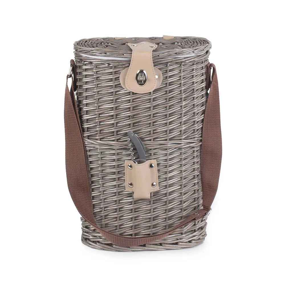 Two Bottle Cooler Wicker Carry Basket 016 by Willow