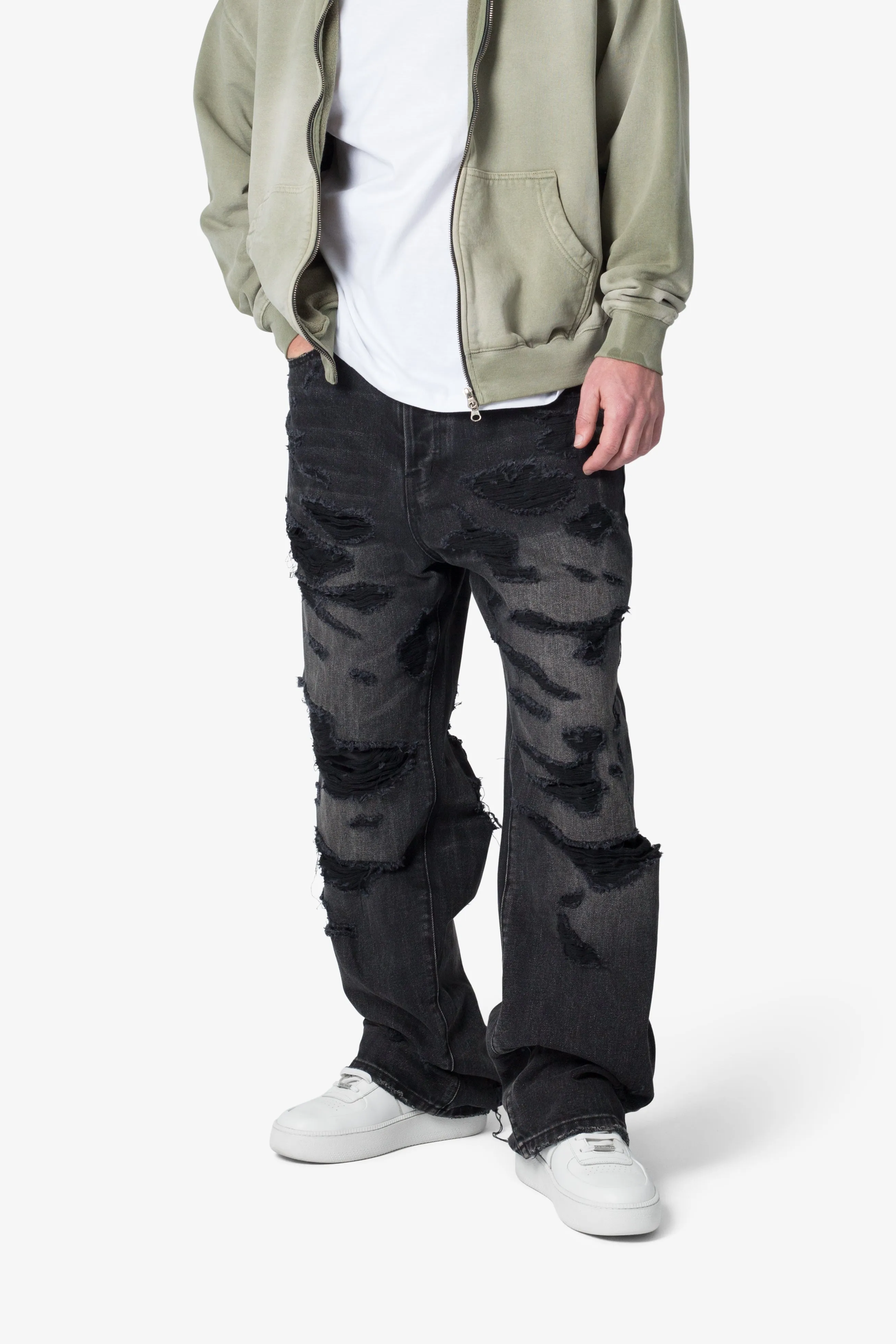 Ultra Baggy Distressed Denim - Vintage Black