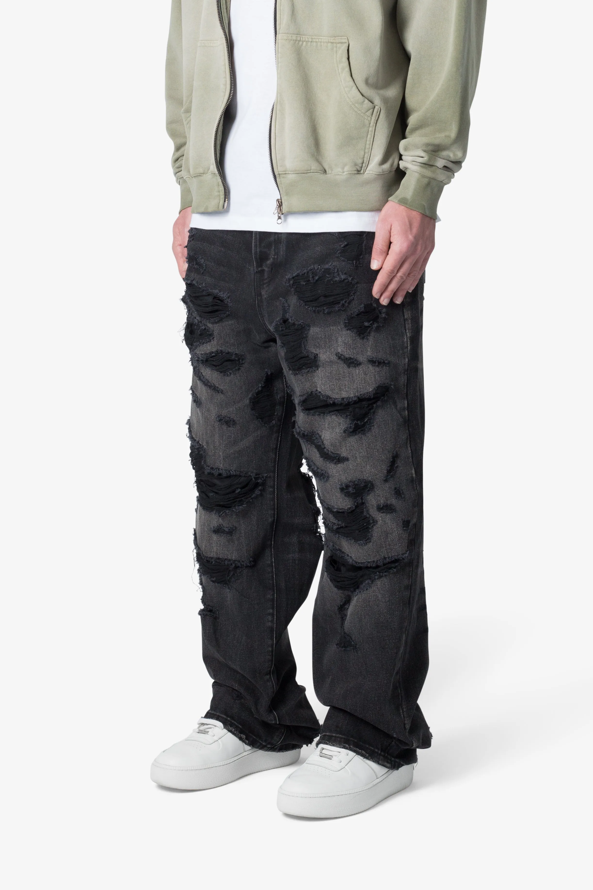 Ultra Baggy Distressed Denim - Vintage Black