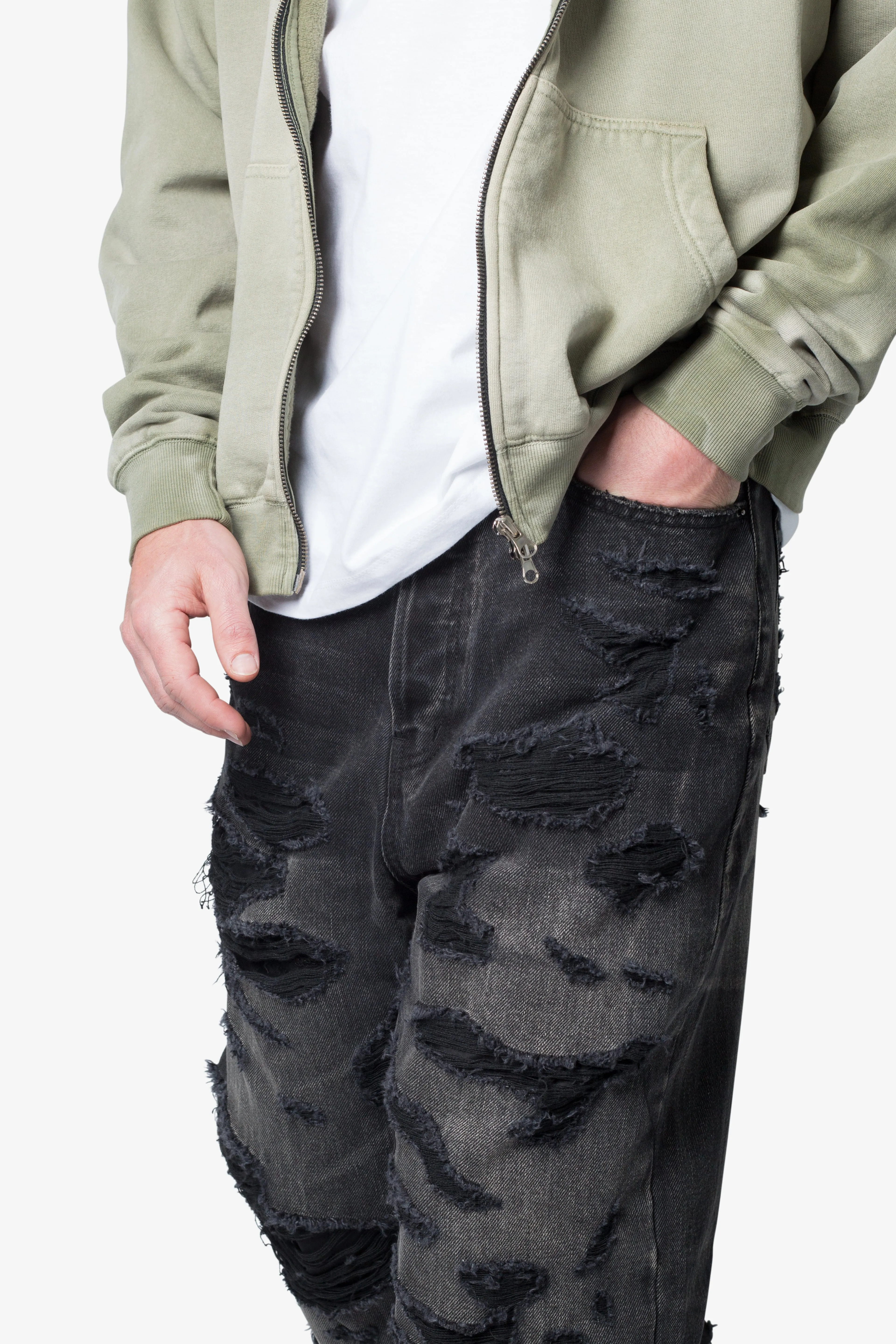 Ultra Baggy Distressed Denim - Vintage Black