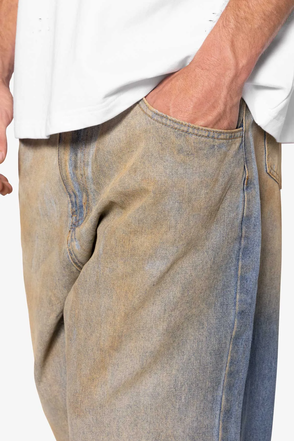 Ultra Baggy Not Washed Vintage Denim - Blue