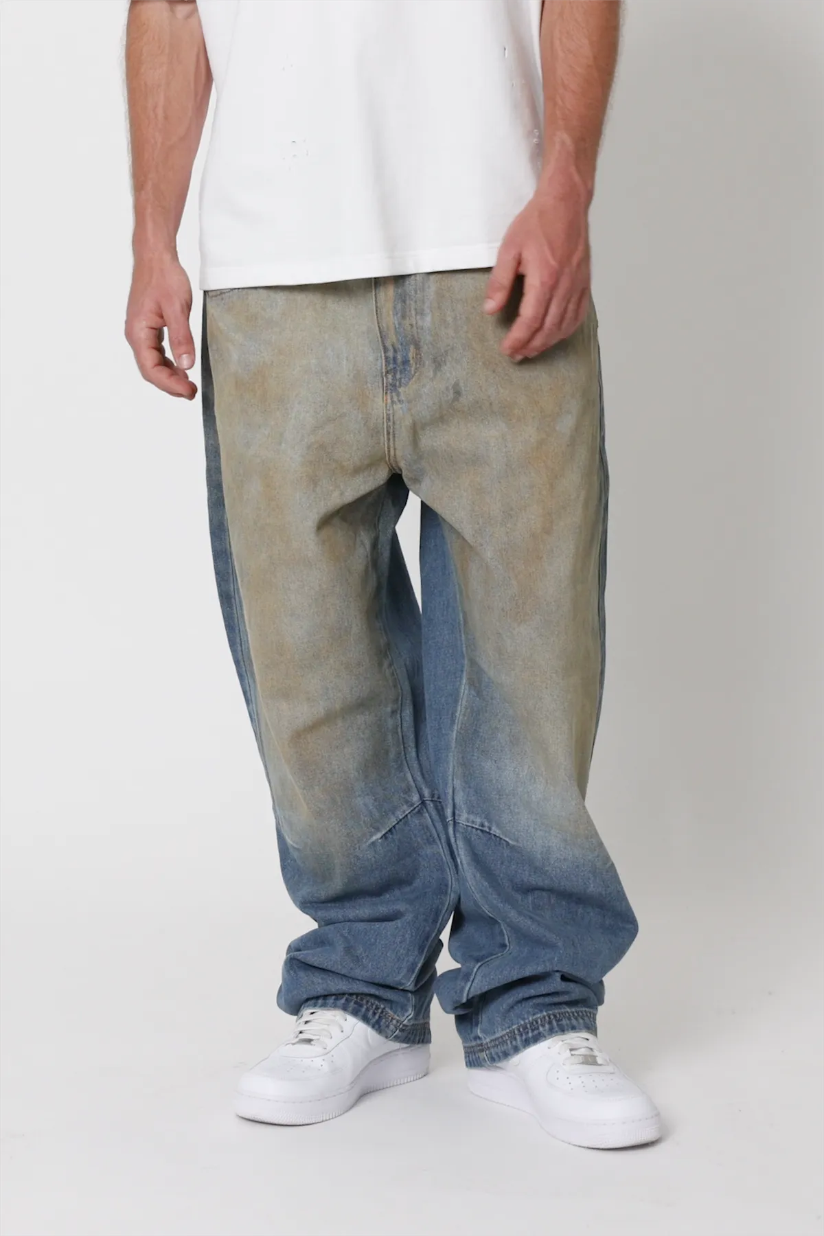 Ultra Baggy Not Washed Vintage Denim - Blue