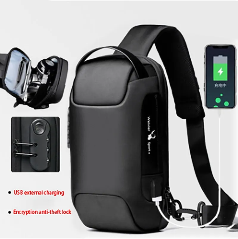USB Charging Travel Shoulder Bag