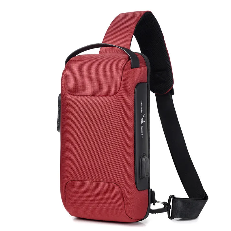 USB Charging Travel Shoulder Bag