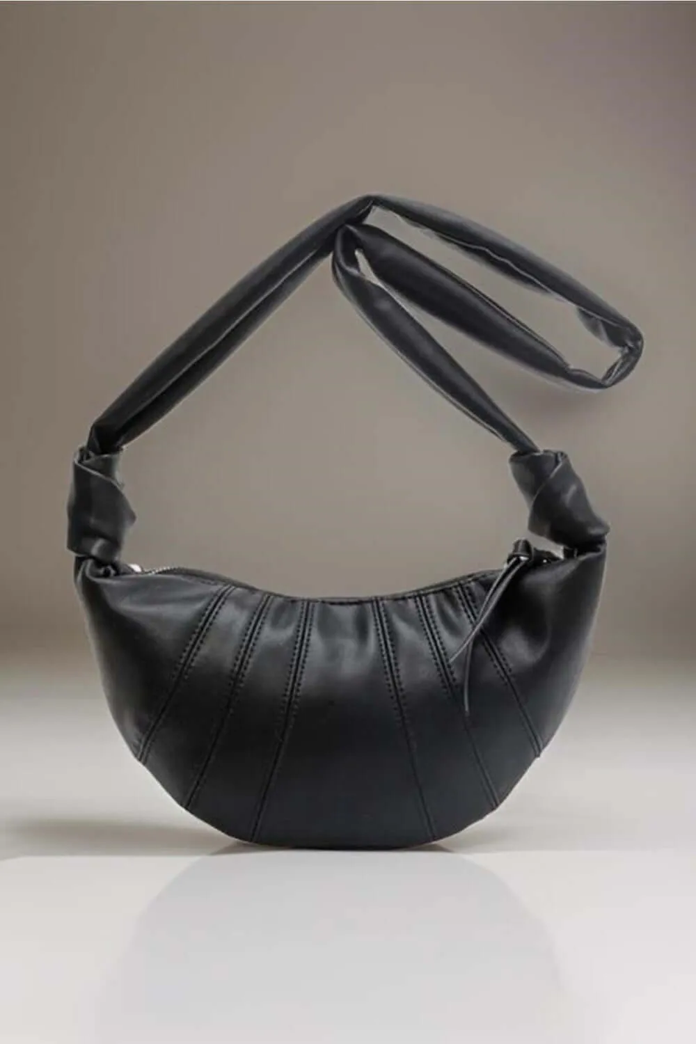 Vegan Leather Croissant Crossbody Bag Handbag