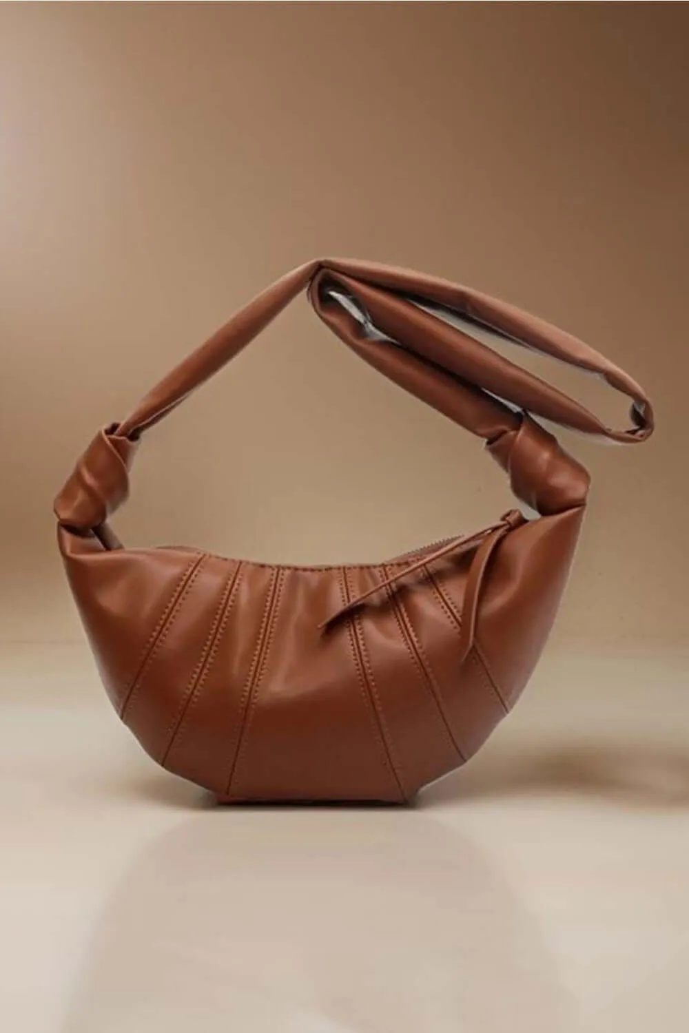 Vegan Leather Croissant Crossbody Bag Handbag