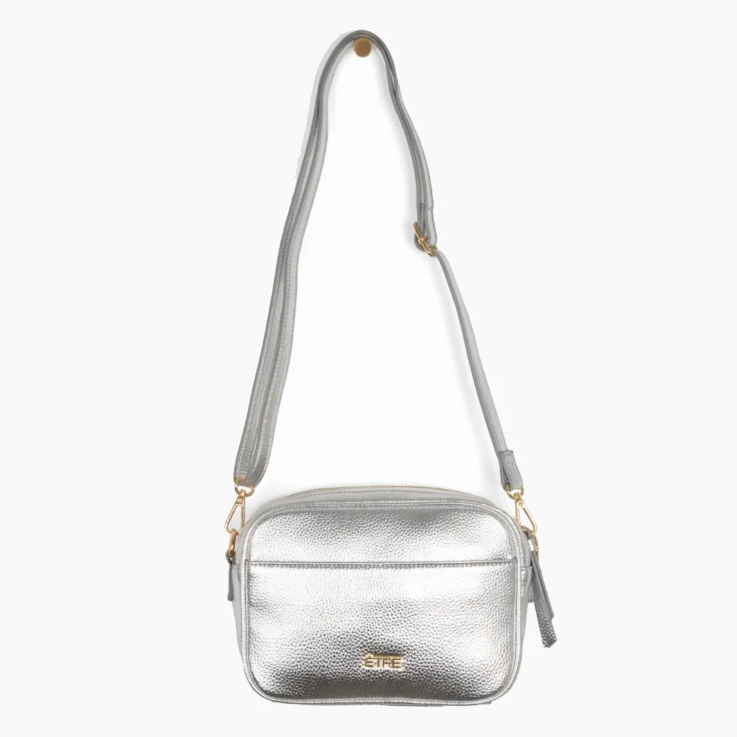 Vegan Metallic Silver Disco Bag