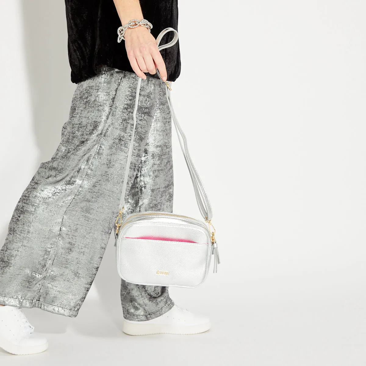 Vegan Metallic Silver Disco Bag