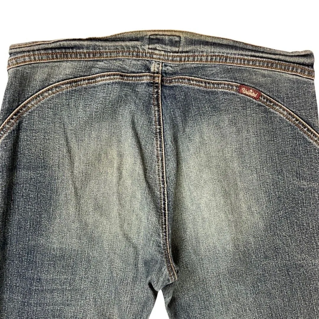 Vintage Y2K 00s Blue Distressed Bootcut Low-Rise Denim Jeans S 10