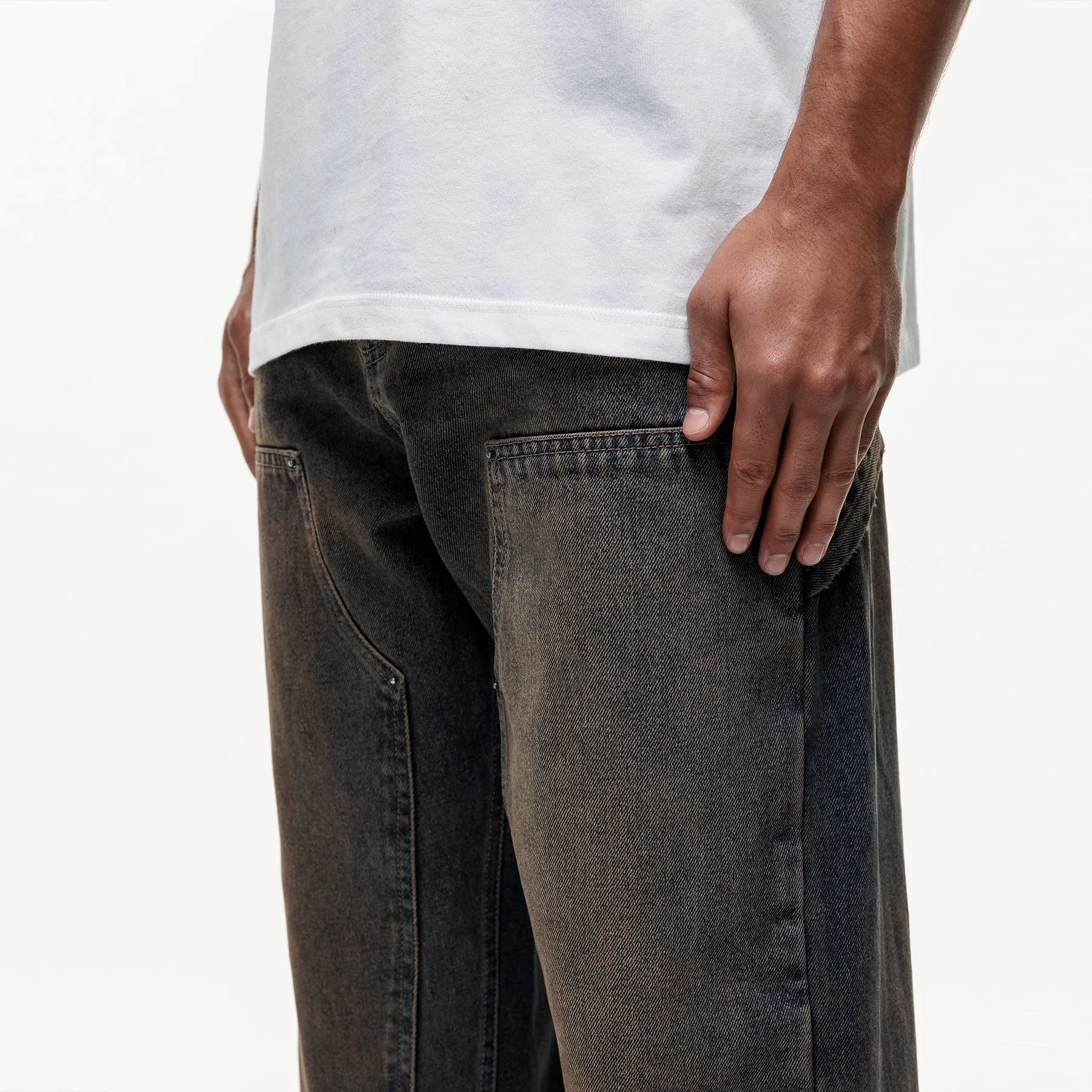 Washed Rust Blue Traipes Denim Jean