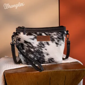 WG169-1812  Wrangler Genuine Hair-On Cowhide Crossbody - Black
