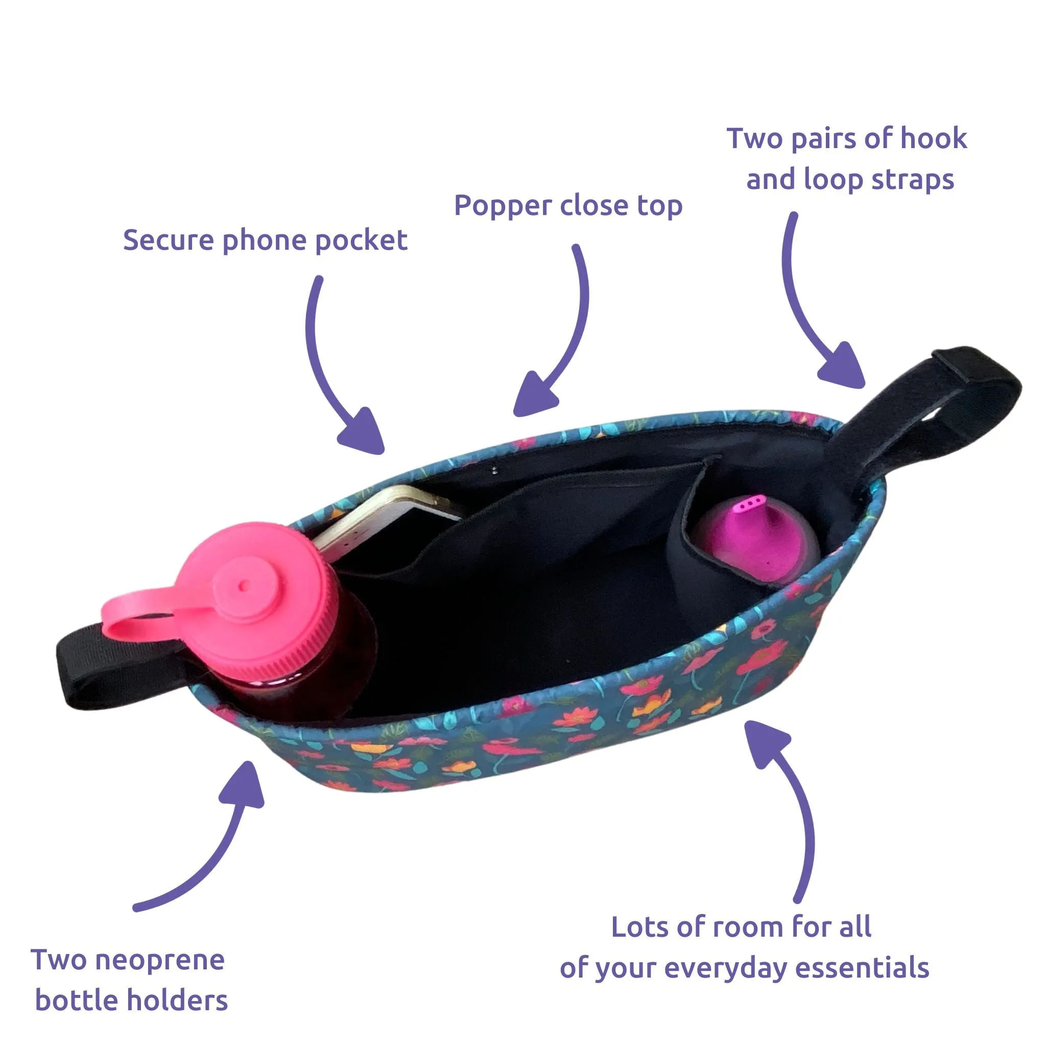 Wheelchair Organiser Bag - MULTICOLOUR FLORAL