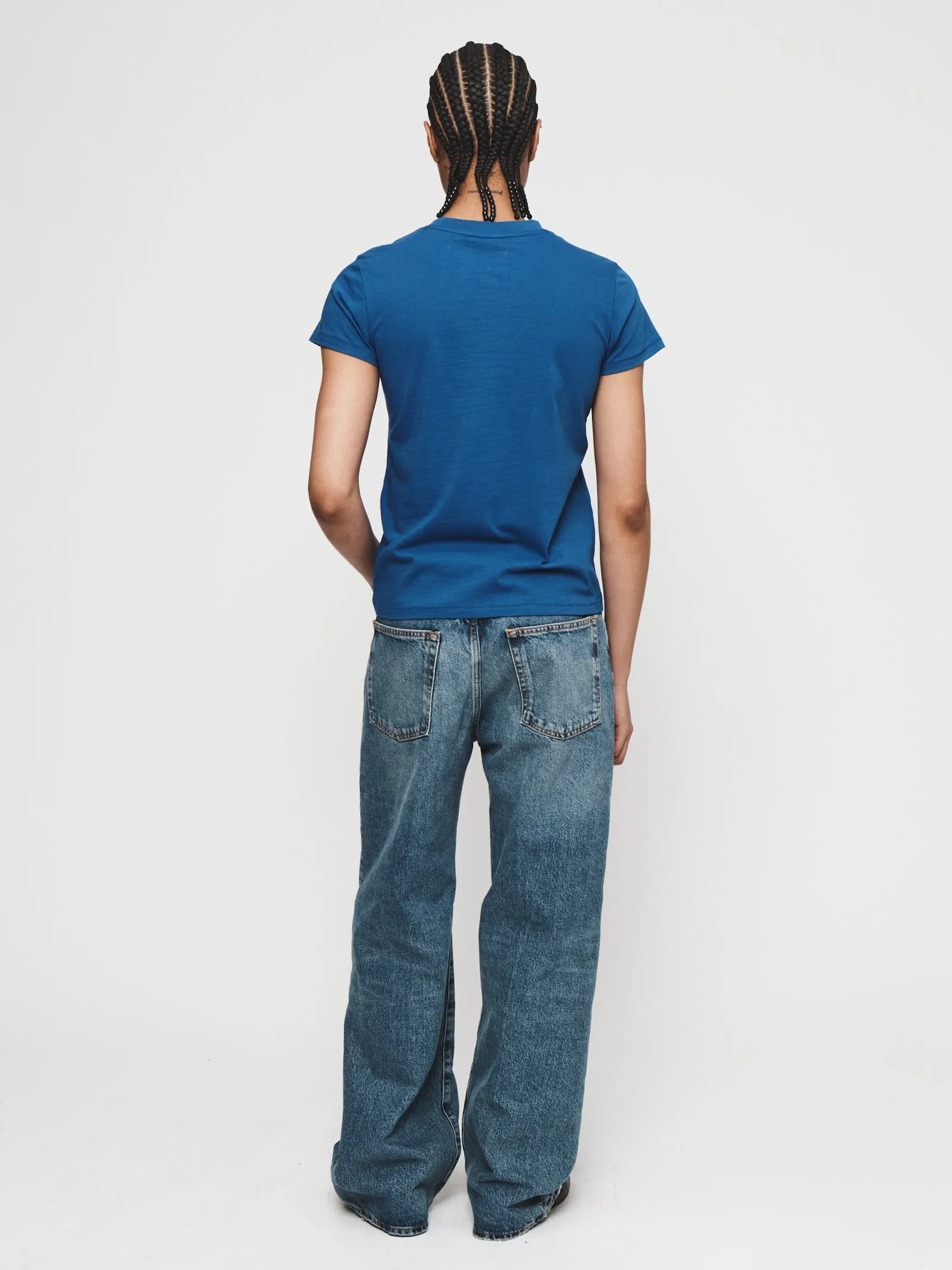 Wide Jean in Worn Medium