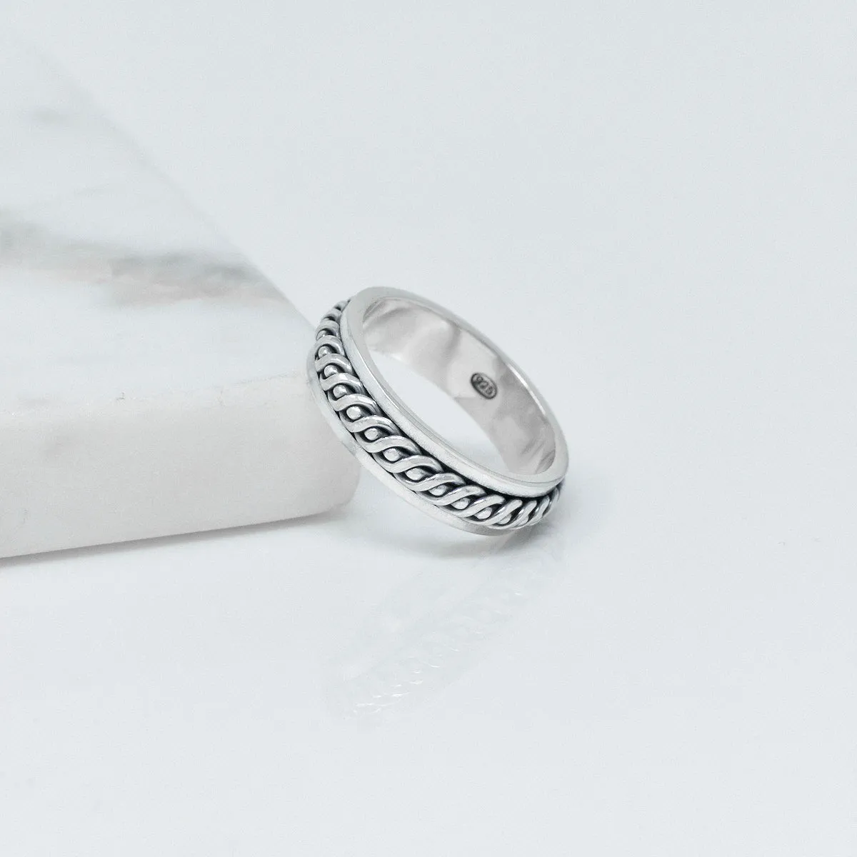 Women's Sterling Silver Celtic Spinning Ring 5mm