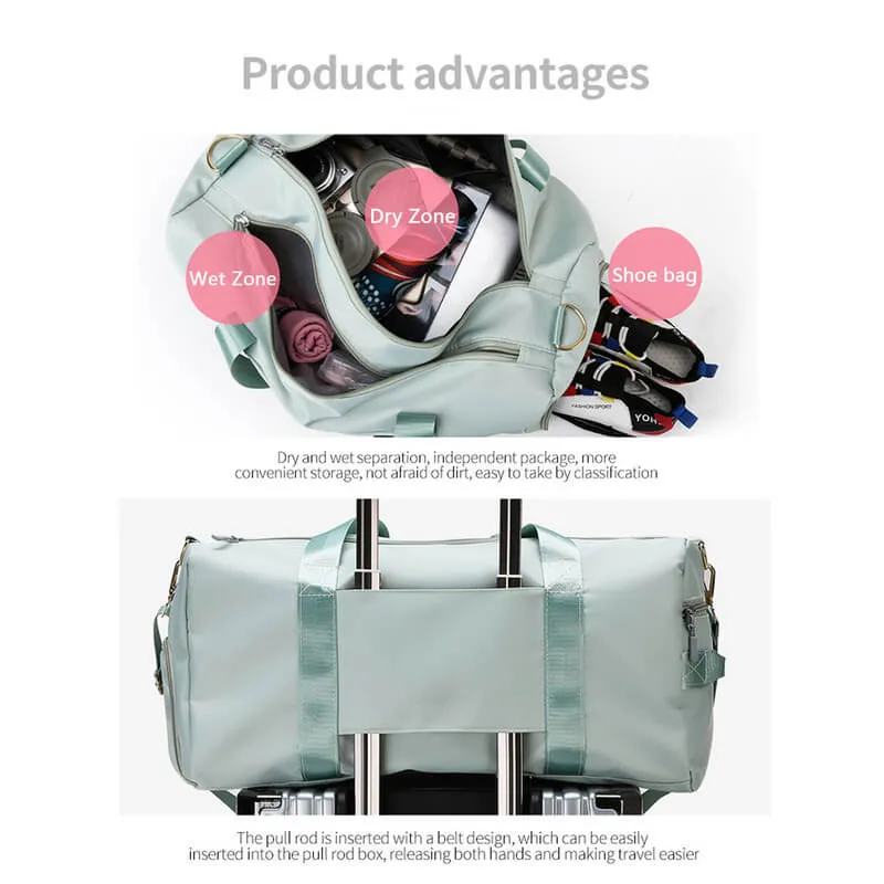 Women's Waterproof Sports Duffel Bag Wet and Dry Separation